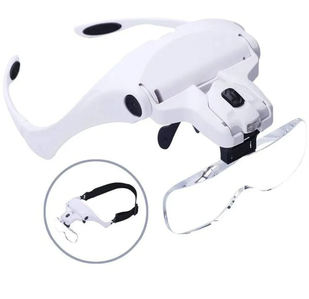 Lupa Lente Optovisor, Cinco Lentes, Luz Led