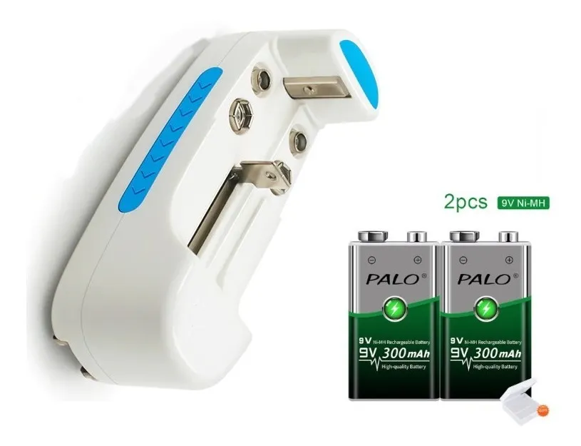Cargador Pilas Baterias 9v, Aa, Aaa + 2 Baterias 9v