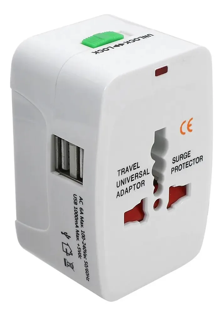 Adaptador Enchufe Internacional + 2 Usb