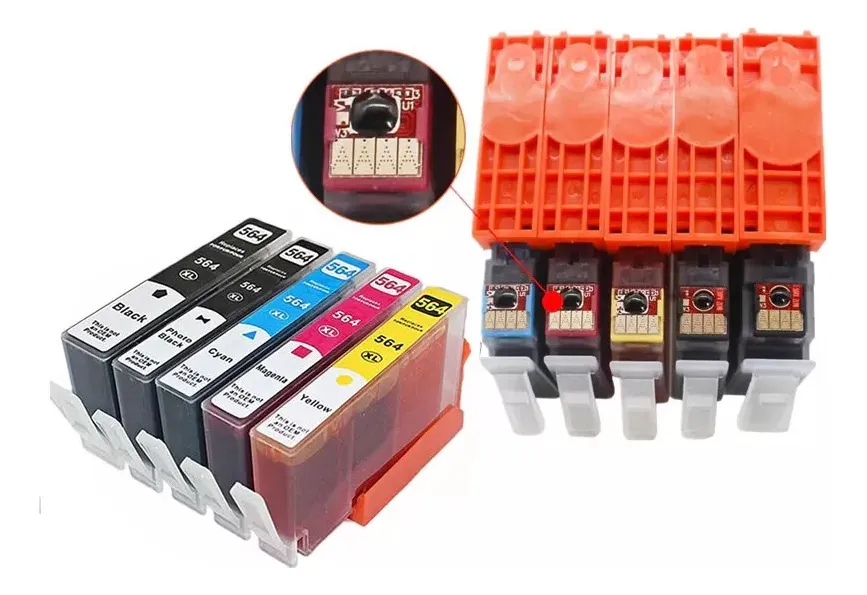Cartucho Hp 564xl 564/ Pack 5 Colores Ful Tinta